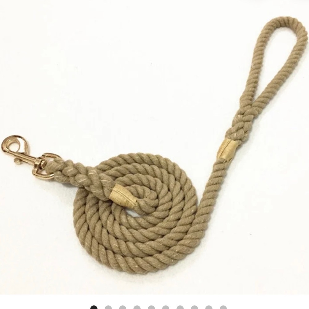 Khaki Rope Dog Lead. Natural Dog Lead: 4.9 ft